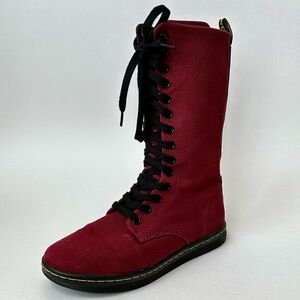 Dr Marten’s AirWair Canvas Women’s Combat Boots in Red Size 6